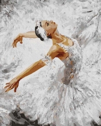 Gyémántszemes festés fehér balerina 30 × 40 cm NORIMPEX