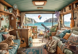 Bluebird puzzle kemping a tengerparton 1000 darab