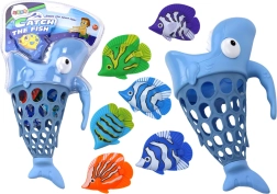 Vízben halacskafogó kosár – kék cápa