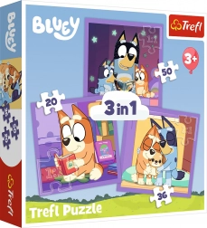Puzzle TREFL Ismerkedj meg Bluey-val 3 az 1-ben