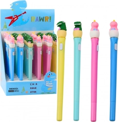 Világító dinoszauruszos toll LED világítással és kupakkal