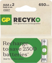 AAA Ni-MH 650mAh újratölthető akkumulátor - GP ReCyko