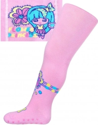 Pamut harisnyanadrág ABS-szel New Baby – világos rózsaszín Flower Princess