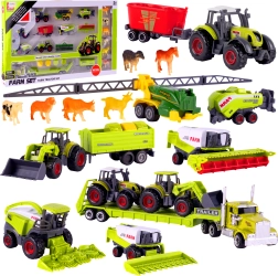 Fém mezőgazdasági gépek és traktorok 1:64 – játékkészlet gyerekeknek