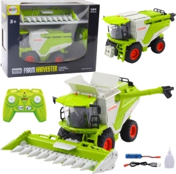RC kombájn 2 az 1-ben kukoricabetakarító adapterrel, LED, hangok és füsthatás 2.4 GHz
