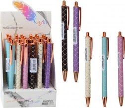 Fém golyóstoll pikkelyhatással – kék tinta, 1,0 mm, nyomógombos mechanizmus