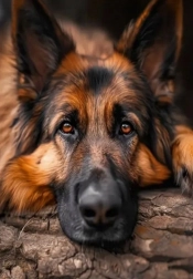 Gyémántszemes kirakó pihenő német juhászkutya 30 × 40 cm