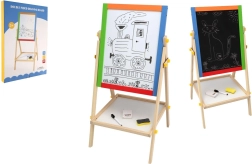 Kétoldalas mágneses fa gyerektábla, fekete-fehér 35 × 43 cm kiegészítőkkel