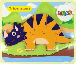 Fa dinoszaurusz puzzle – triceratops vagy ankylosaurus, narancssárga