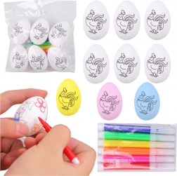 Styropor húsvéti tojások festéshez filctollakkal, kakas – 6 db