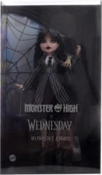 gyűjtői Wednesday Addams baba MONSTER HIGH Nevermore egyenruhában
