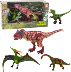 4 darabos dinoszaurusz figura készlet mozgatható elemekkel