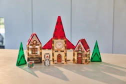 Cleverclixx mágneses építőjáték adventi naptár – Karácsonyi falu – 46 db