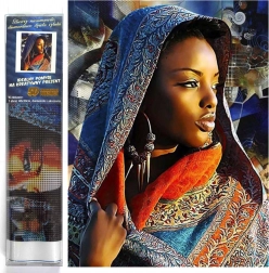 Gyémántfestés Gondolkodó Lány 30x40cm