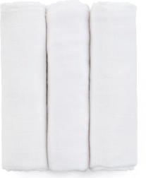 Bambusz muszlin pelenkák PETITE&MARS Moussy Total White 68 × 68 cm (3 db)
