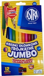 Háromszögletű jumbo színesceruzák hegyezővel 12 db ASTRA