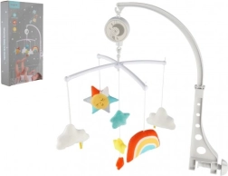 Gyerekeknek való körhinta kiságy fölé felhúzható géppel