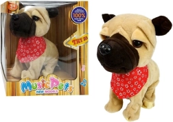 Interaktív plüss kutyus pórázon – ugat, énekel és csóválja a farkát