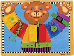 Motorikus öltöztető tábla macival MELISSA & DOUG