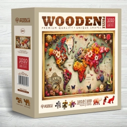 WOODEN CITY Fa puzzle Színes térkép 1010 darab
