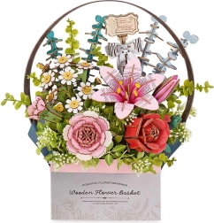 RoboTime 3D fa puzzle Virágos Kosár