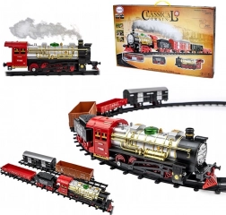 Woopie klasszikus elektromos vonat hangokkal, fényekkel és füsttel – 29 darabos készlet