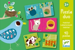DJECO Állati házikók puzzle 12x2 darab