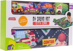 Puha városi játszószőnyeg 4 kisautóval