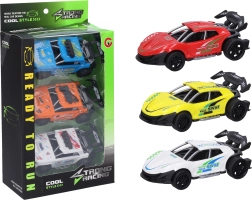 Fém kisautó készlet 11 cm – 3 db, felhúzós