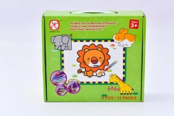 Állatos beillesztős puzzle és vízi festés