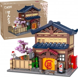 CaDA építőkészlet japán Sento fürdő LED világítással, 1249 darab