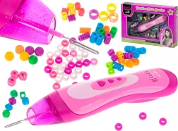 Rózsaszín gyöngyfűző készlet