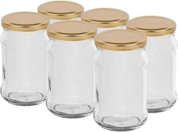 300 ml-es csavaros fedelű befőttesüveg, 6 darabos készlet