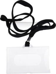 Nyakba akasztható névkártya 45 cm-es zsinórral – fekete vagy sötétkék