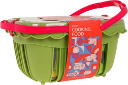 Piknik kosár gyümölccsel és zöldséggel gyerekeknek