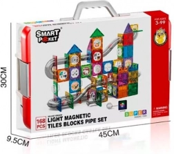 Mágneses építőkészlet golyópálya - 168 darab