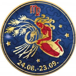 Curiosi kerek puzzle Állatöv: Szűz, 33 darab