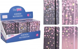 Vonalas jegyzetfüzet 9 × 14 cm virágmintával, 80 oldal