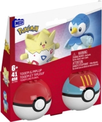 Poké Ball Mega Construx építőkészlet Togepi és Piplup figurákkal
