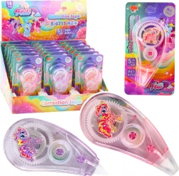 Korrektor egér formájában, egyszarvú mintával, rózsaszín/lila