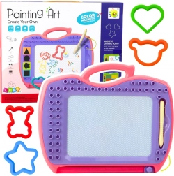 Mágneses rajztábla bélyegzőkkel Rózsaszín