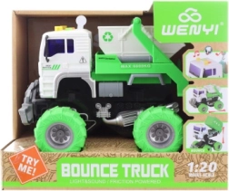 Elemekkel működő építőautó nagy kerekekkel