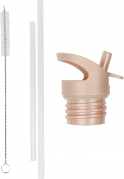 A Little Lovely Company kupak-, kefe- és szívószálkészlet 350 ml-es rozsdamentes acél palackhoz – Szivárvány