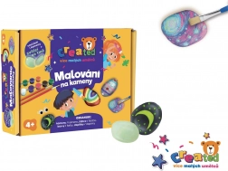 Kövek festő készlet sötétben világító festékekkel és ecsetekkel CREATED