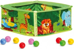 Bino zöld medence labdákkal