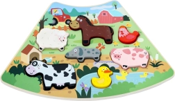 Fából készült behelyezős kirakó Vidám tanya – összekapcsolható