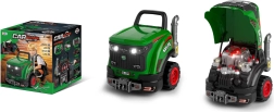 Zöld mechanikus játék traktor gyermekeknek hanggal, fénnyel és gőzzel