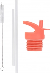 A Little Lovely Company kupak-, kefe- és szívószálkészlet 350 ml-es rozsdamentes acél palackhoz – Szórakozás