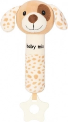 plüss csörgős játék síp hanggal BABY MIX – barna kutyus