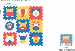 Habos kirakós szőnyeg állatokkal, 9 db, EVA, 10 hónapos kortól, 3D formák építése